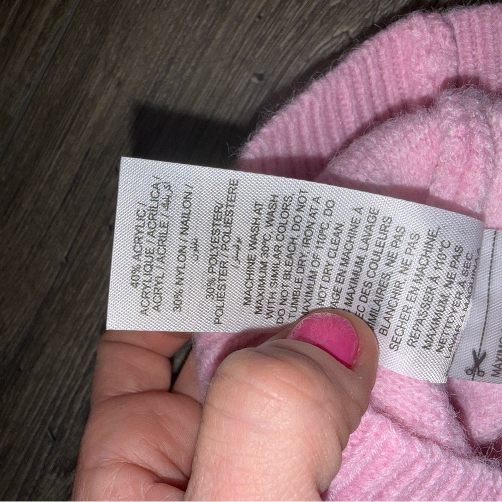 Pink 'Après Ski' Graphic Knit Sweater Edikted Small NWT - Picture 7 of 7